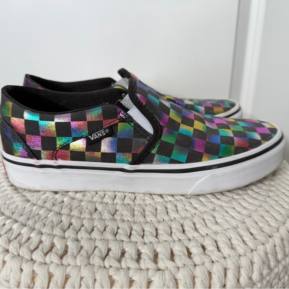 Vans Slip-On Checkerboard Sneakers in Multicolor - Picture 3 of 7